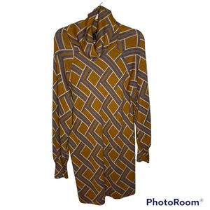 *** Forever 21 Go Go Geometric Shape Dress Gold Glitter Stretchy Large